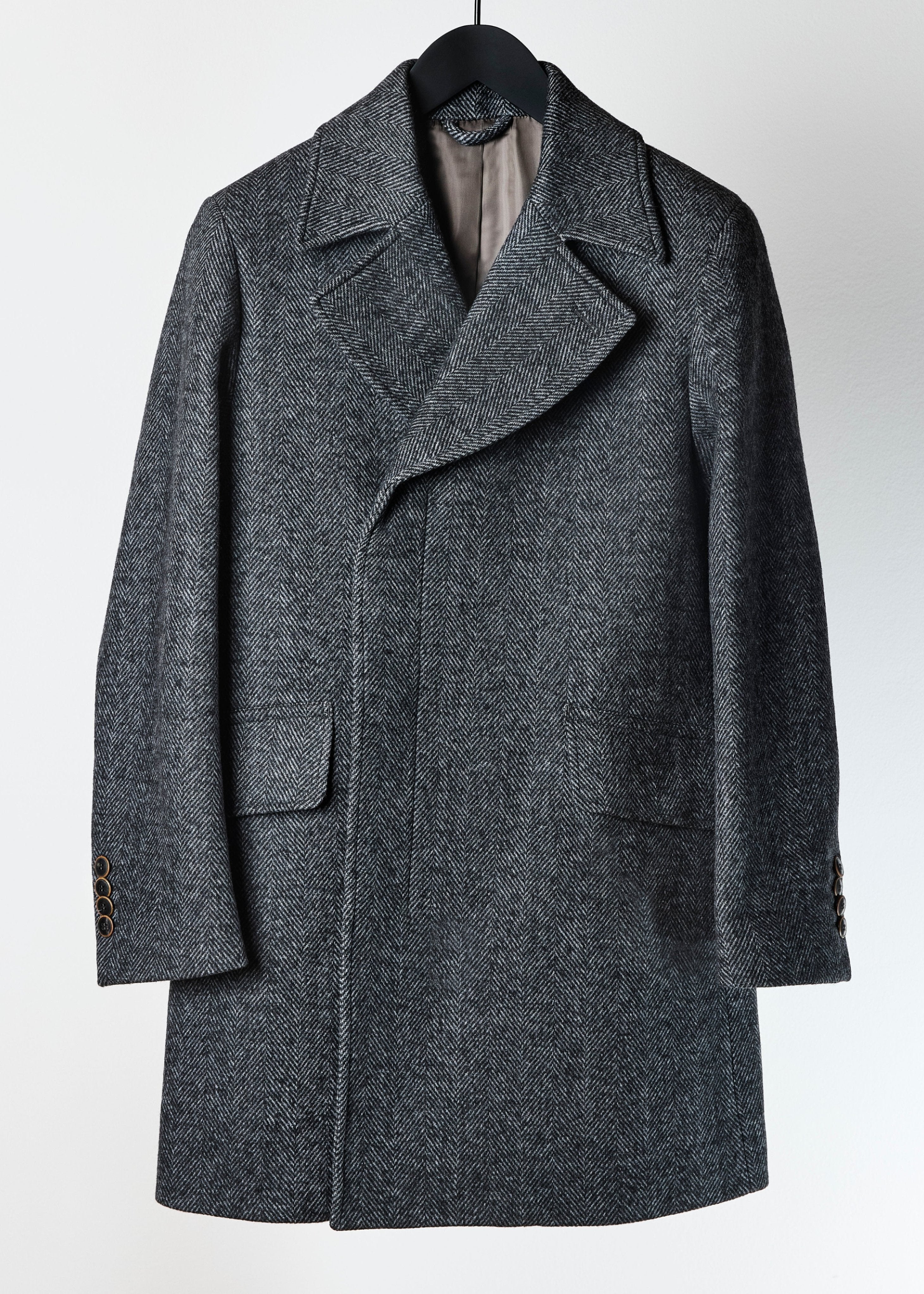 Atticus Wool Peacoat - Interior recycled woven label