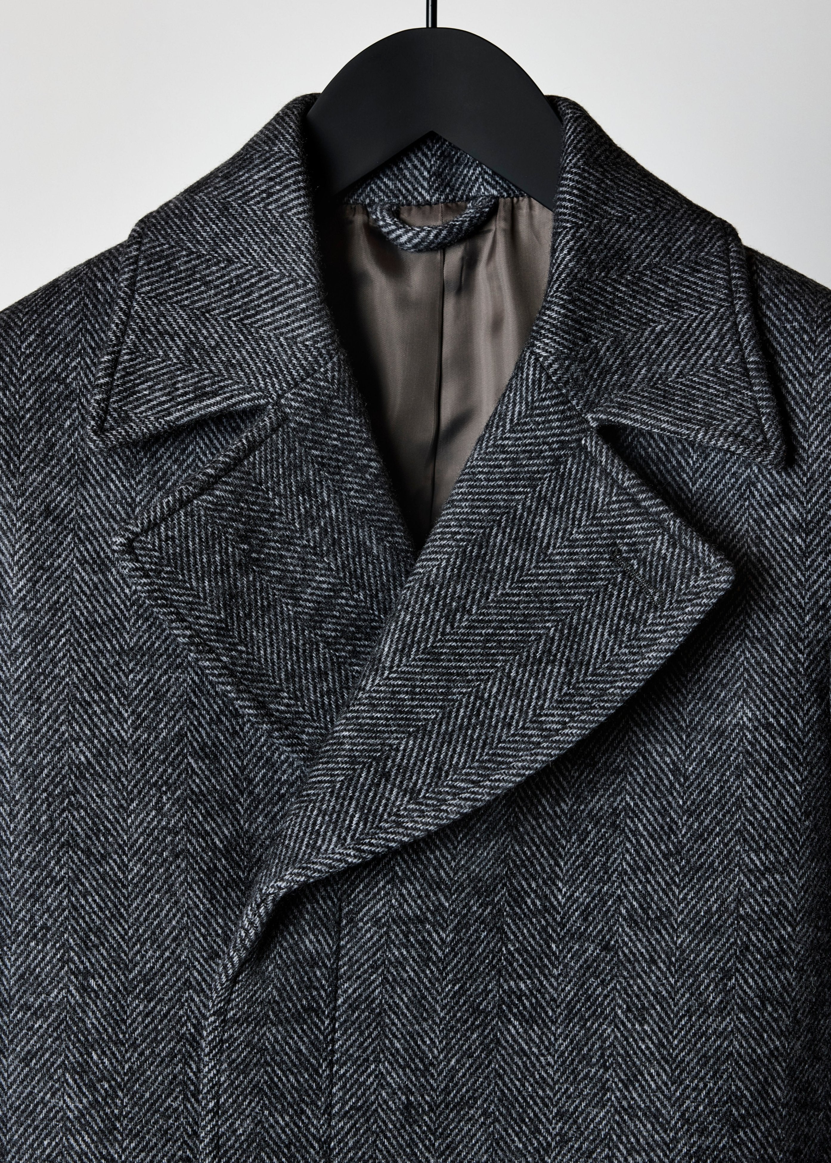 Atticus Wool Peacoat - Interior recycled woven label