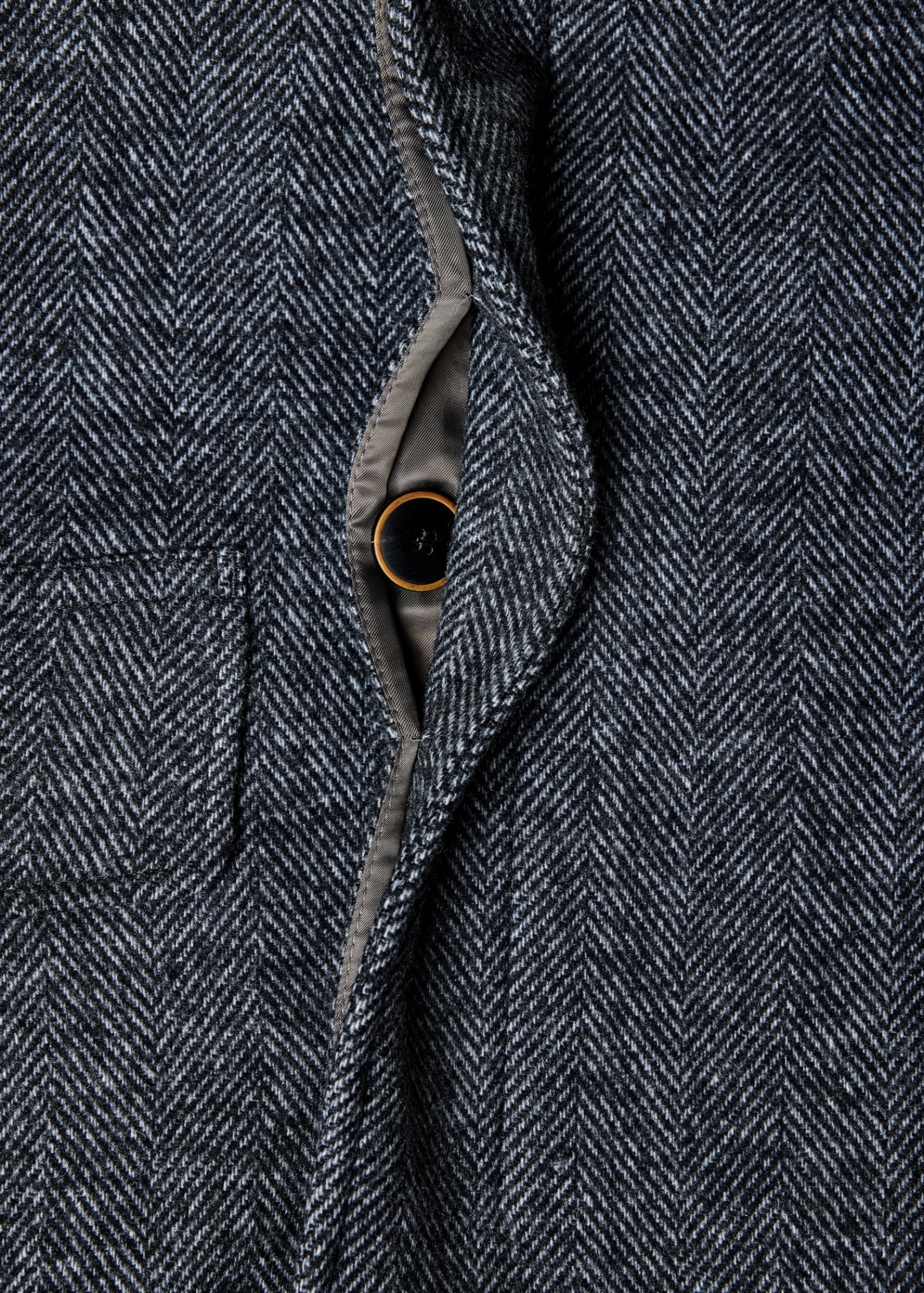 Atticus Wool Peacoat - Interior recycled woven label