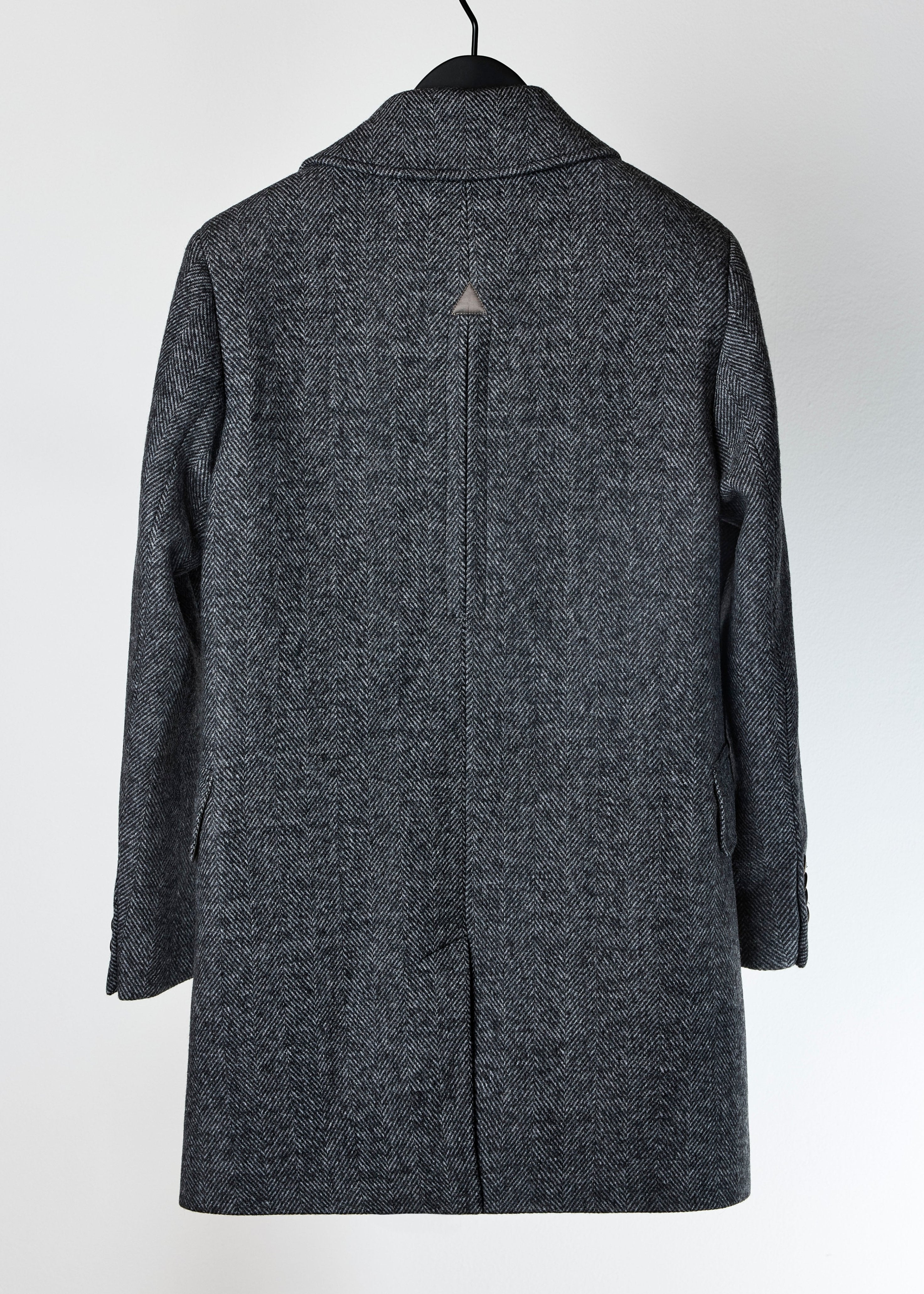 Atticus Wool Peacoat - Interior recycled woven label